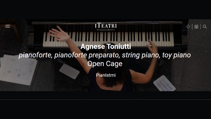Agnese Toniutti. Festival Aperto 2026-27